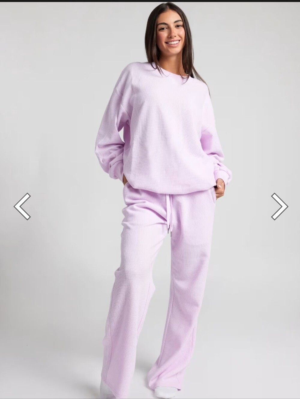 COMFRT Waffle Knit Lounge Set in Opal